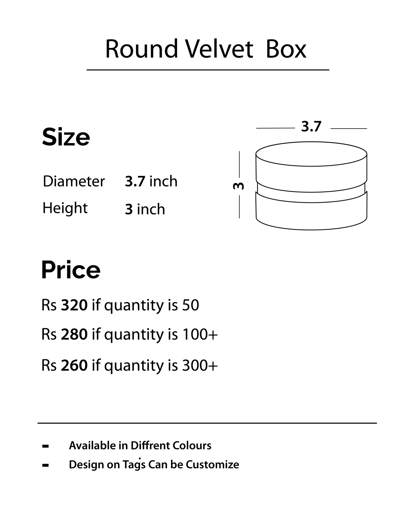 Round Velvet Bid Box D002