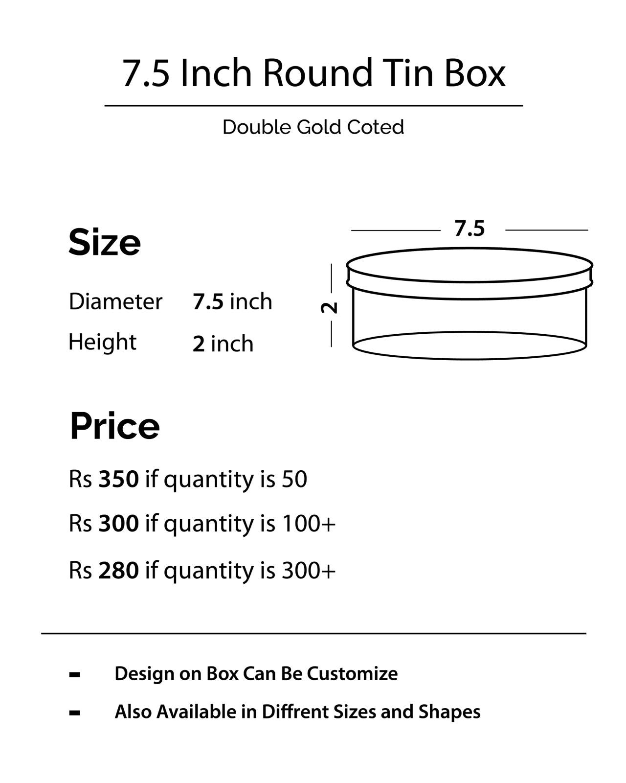 3 inch Round Tin Bid Box D004