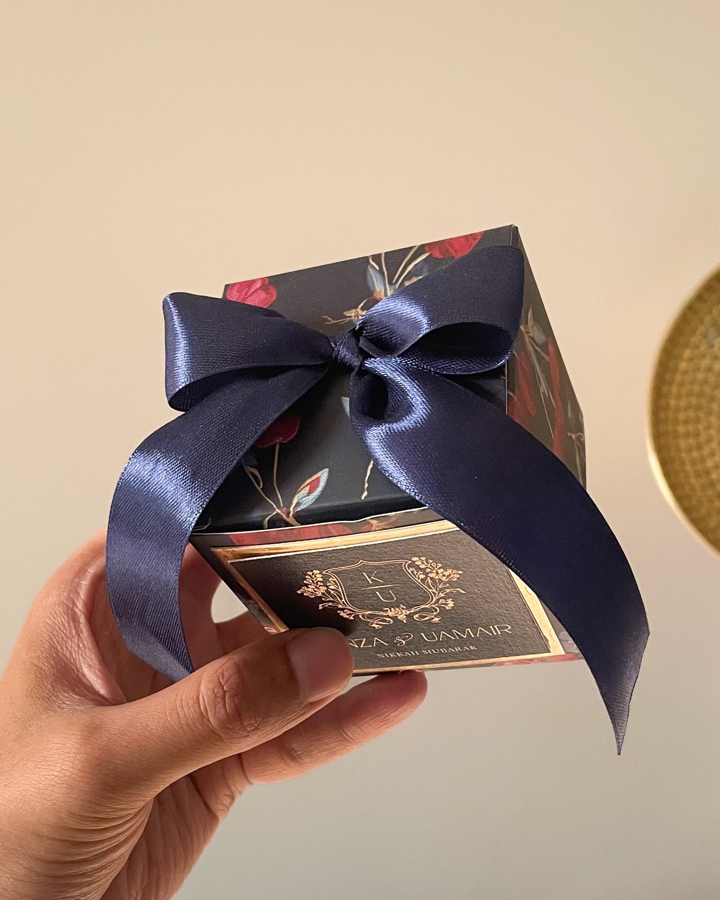 Floral Bow Bid Box D003