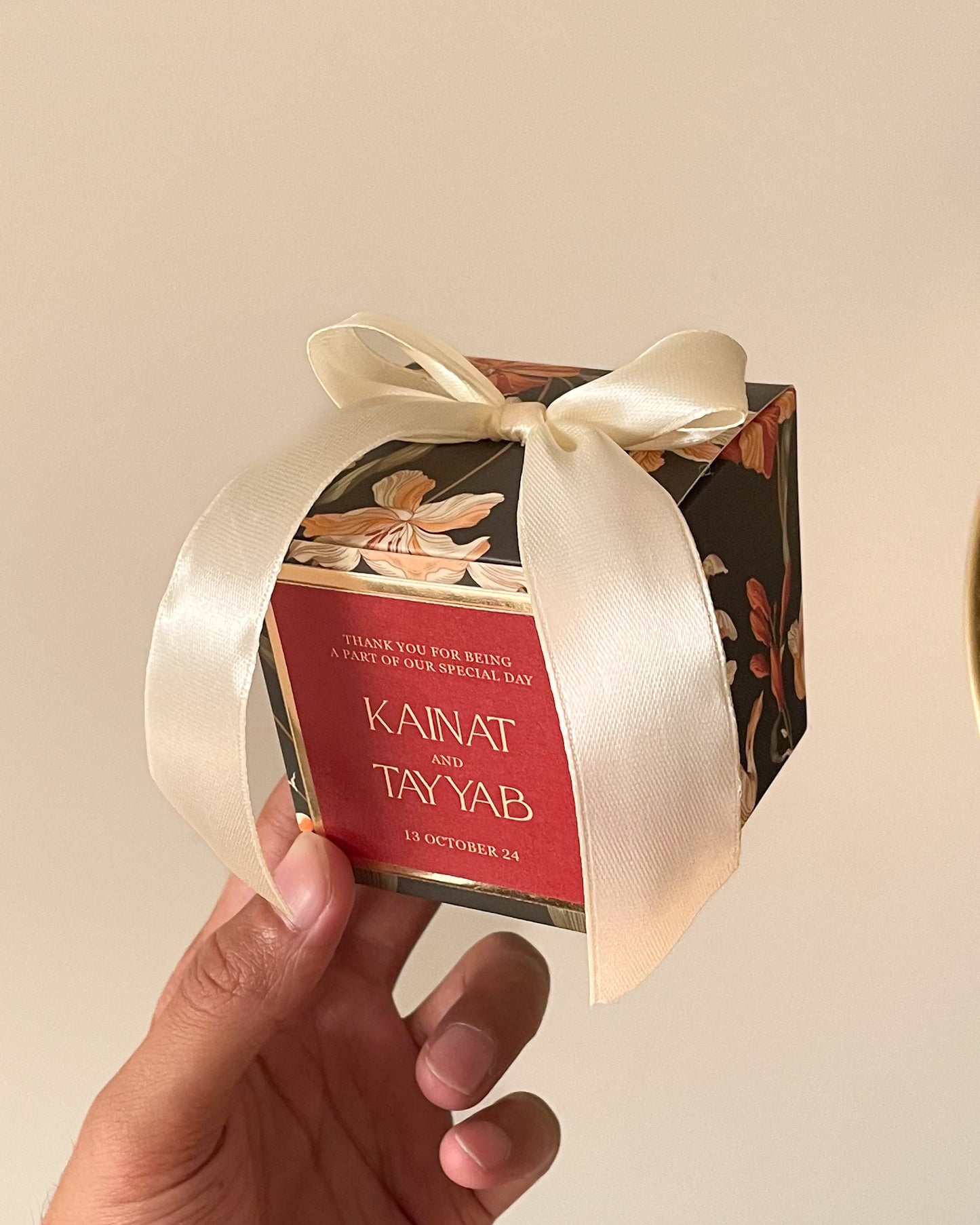 Floral Bow Bid Box D006