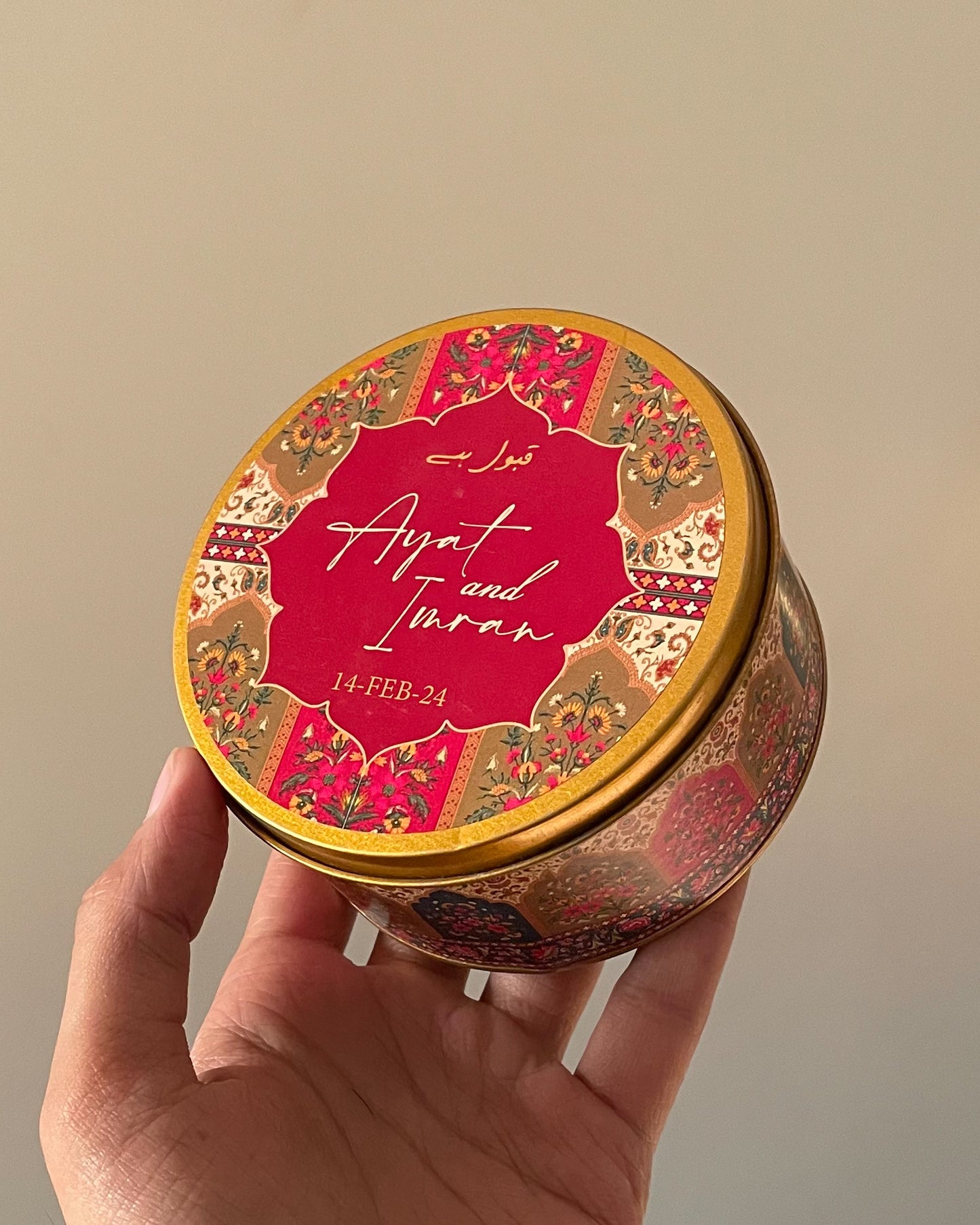 3 Inch Round Tin Bid Box D002