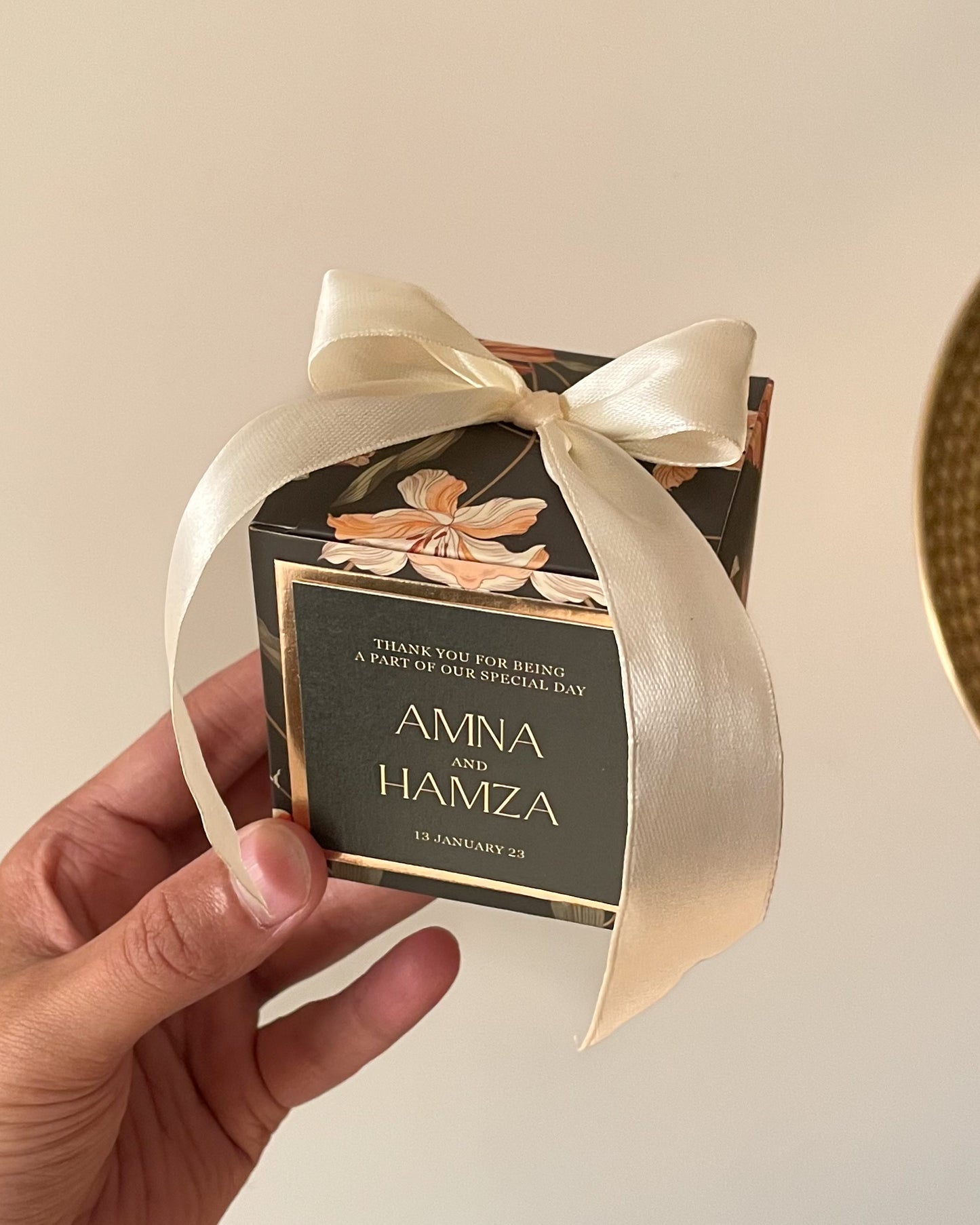 Floral Bow Bid Box D005