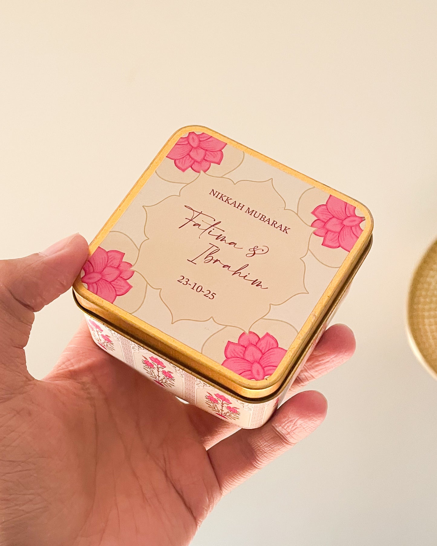 3.1 Inch Square Tin Bid Box DT008