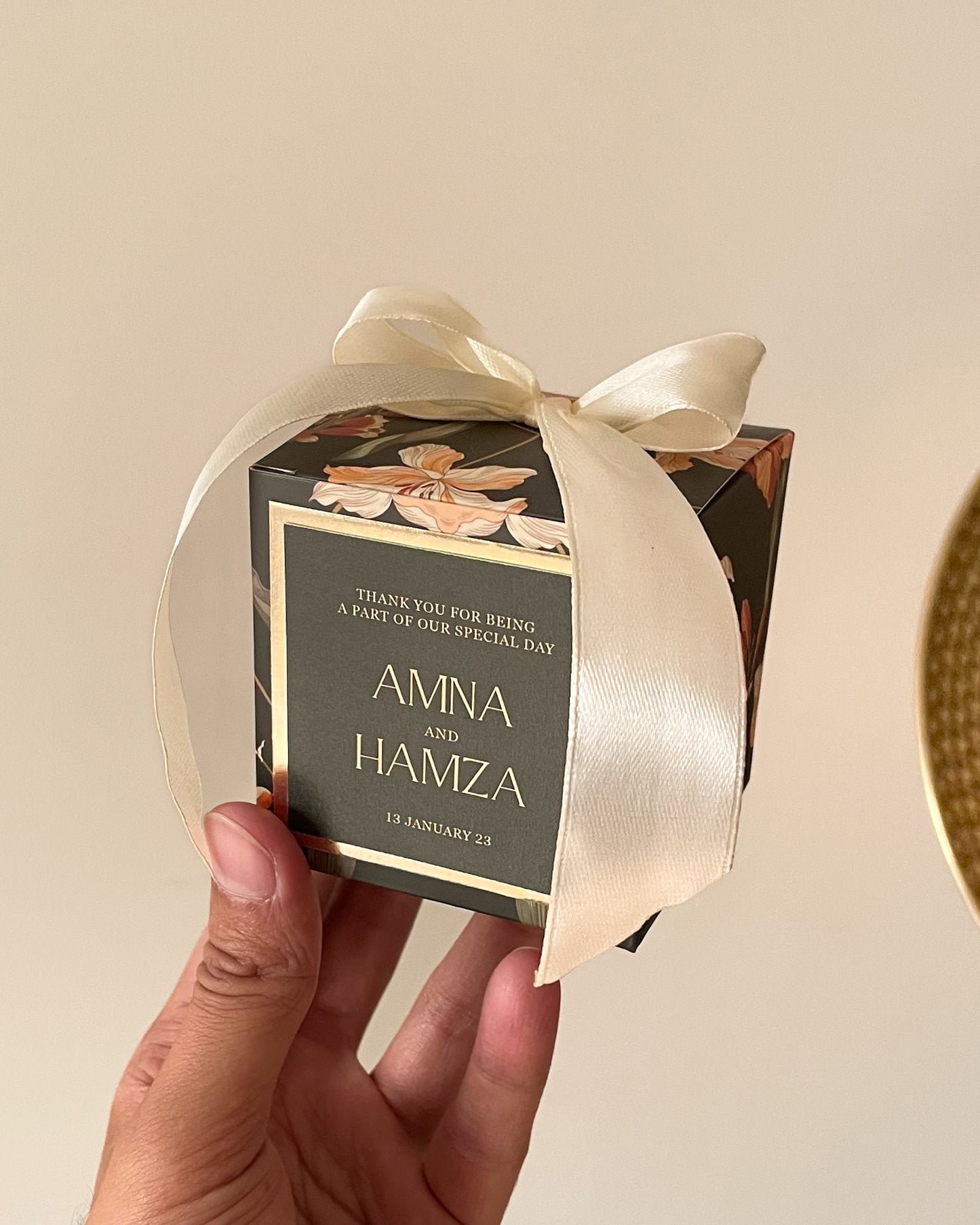 Floral Bow Bid Box D006