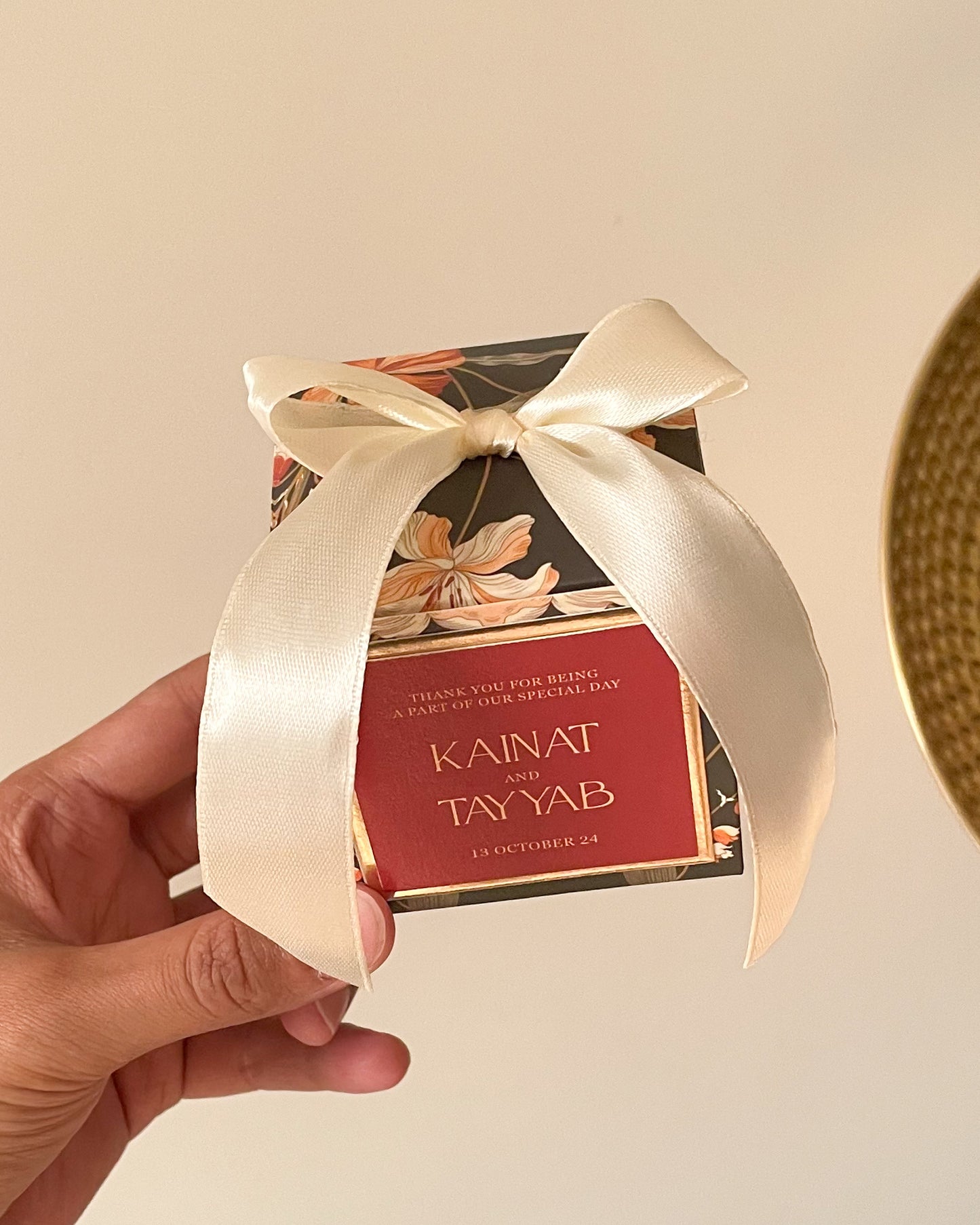 Floral Bow Bid Box D006