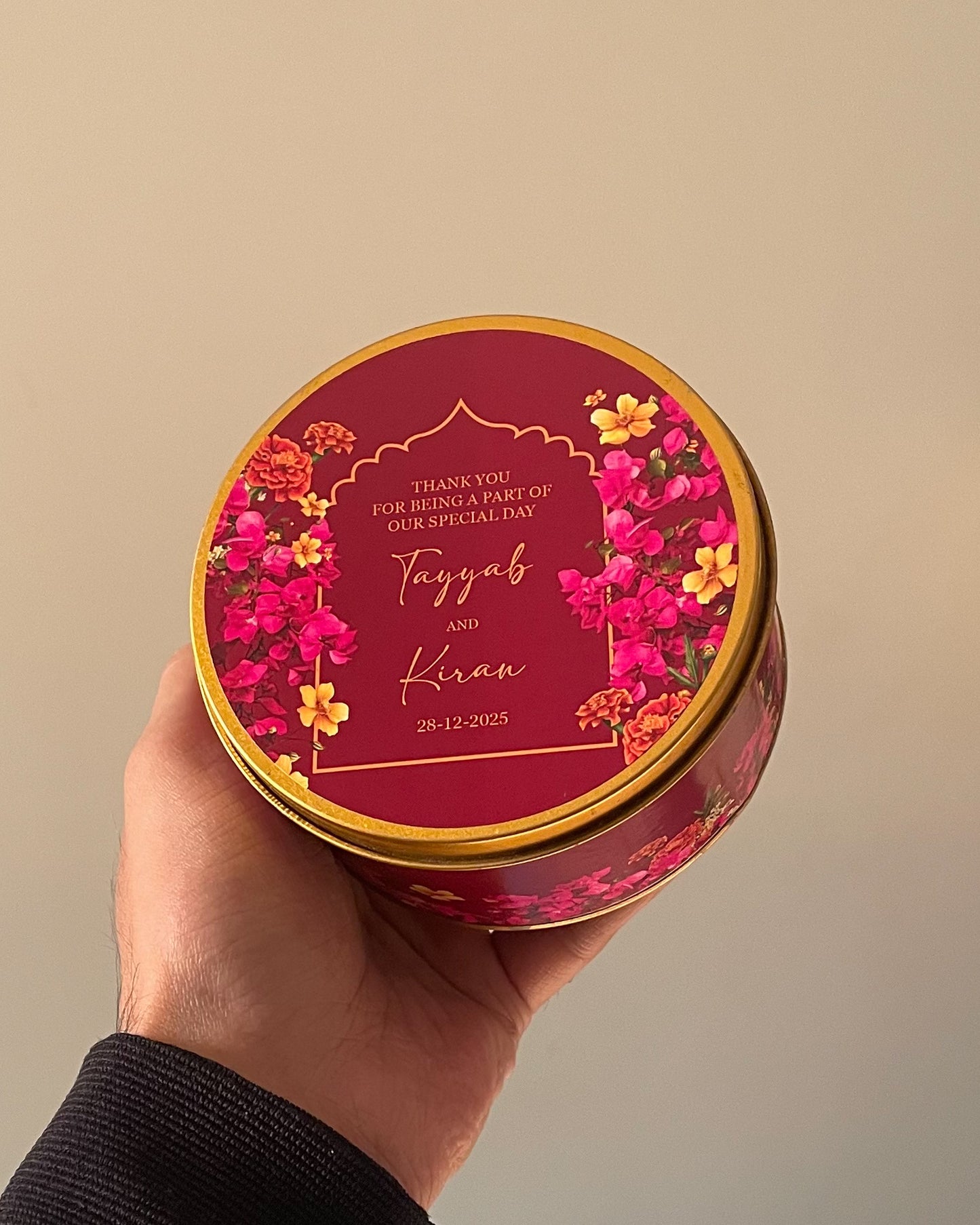 4 inch Round Tin Bid Box D007