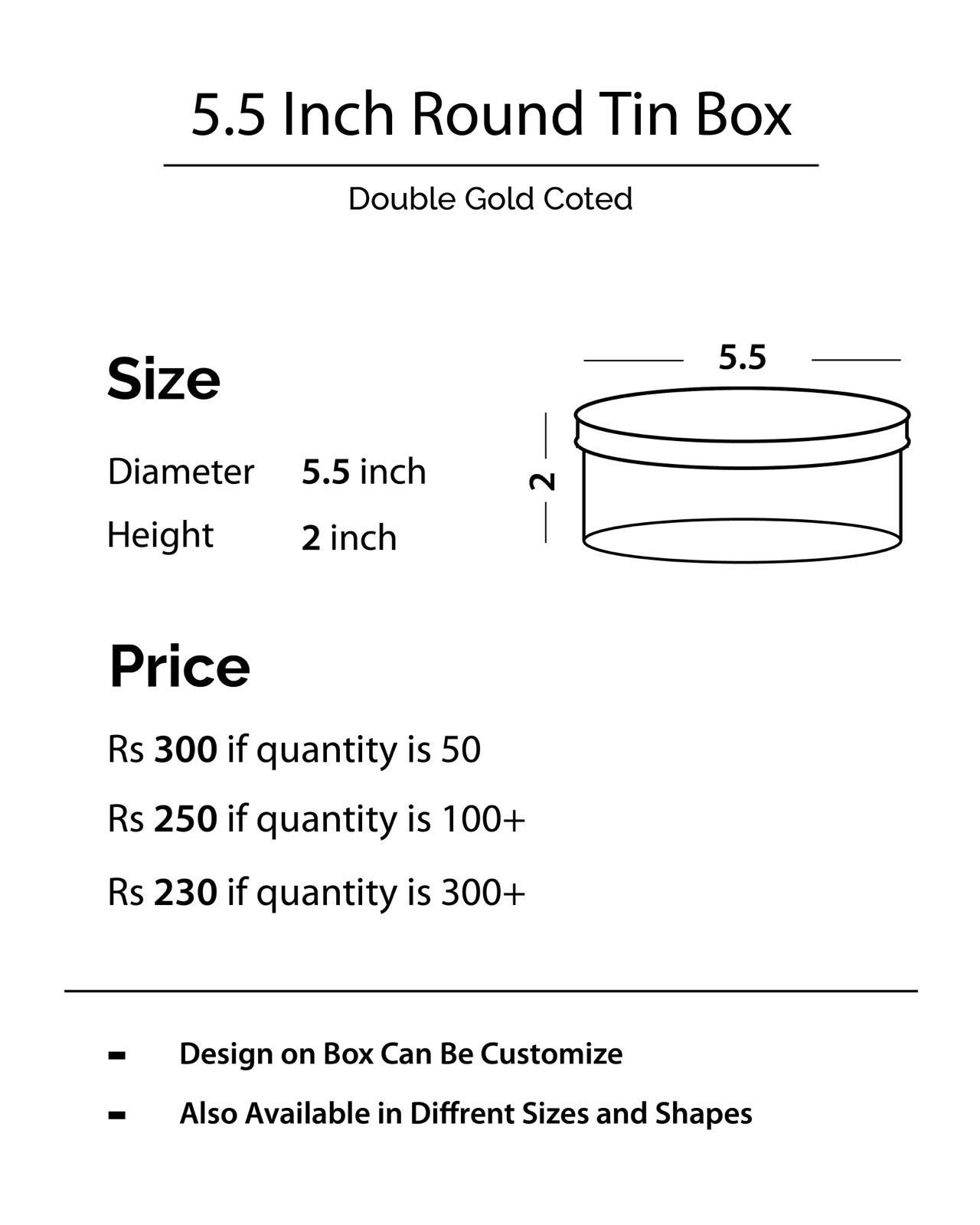 3 inch Round Tin Bid Box D004