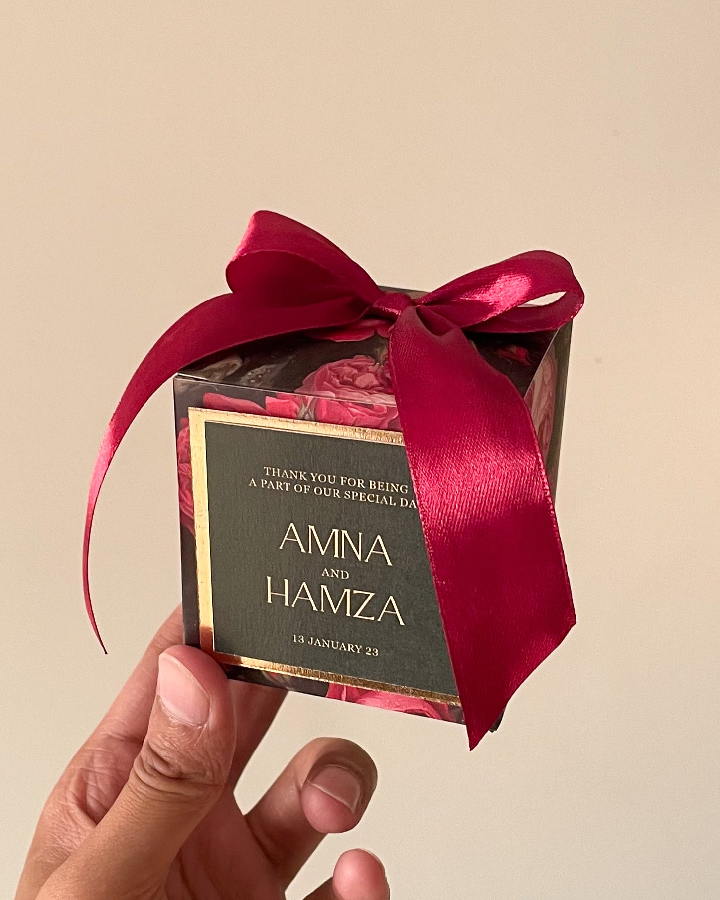 Floral Bow Bid Box D002