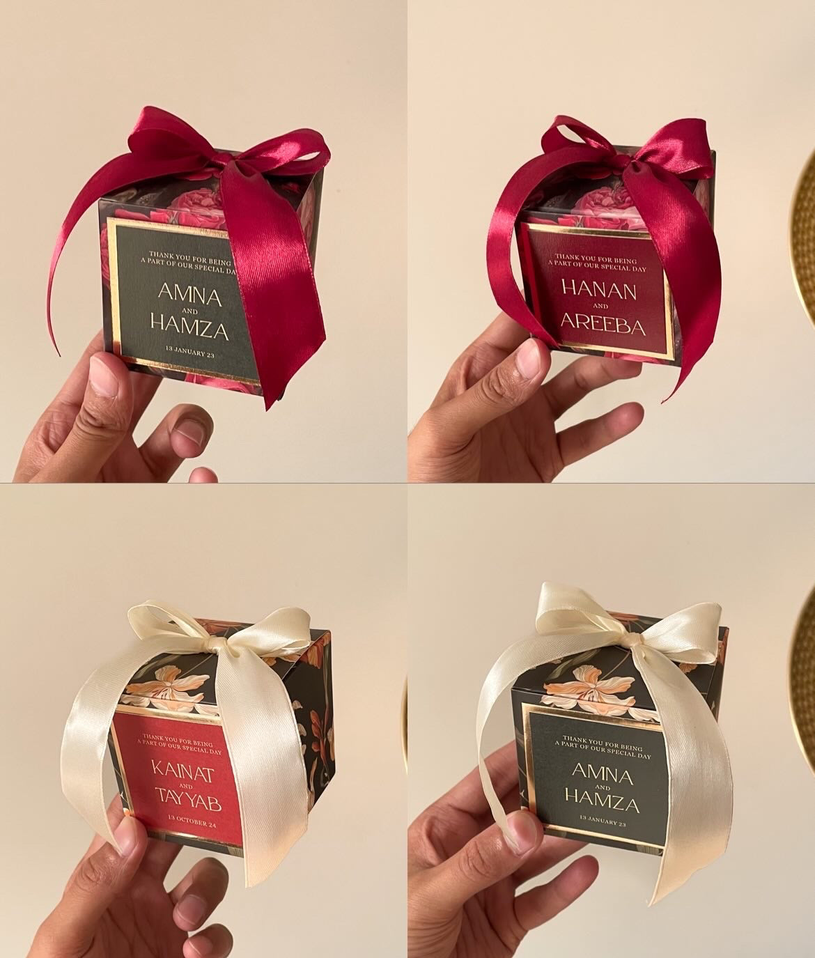 Floral Bow Bid Box D003