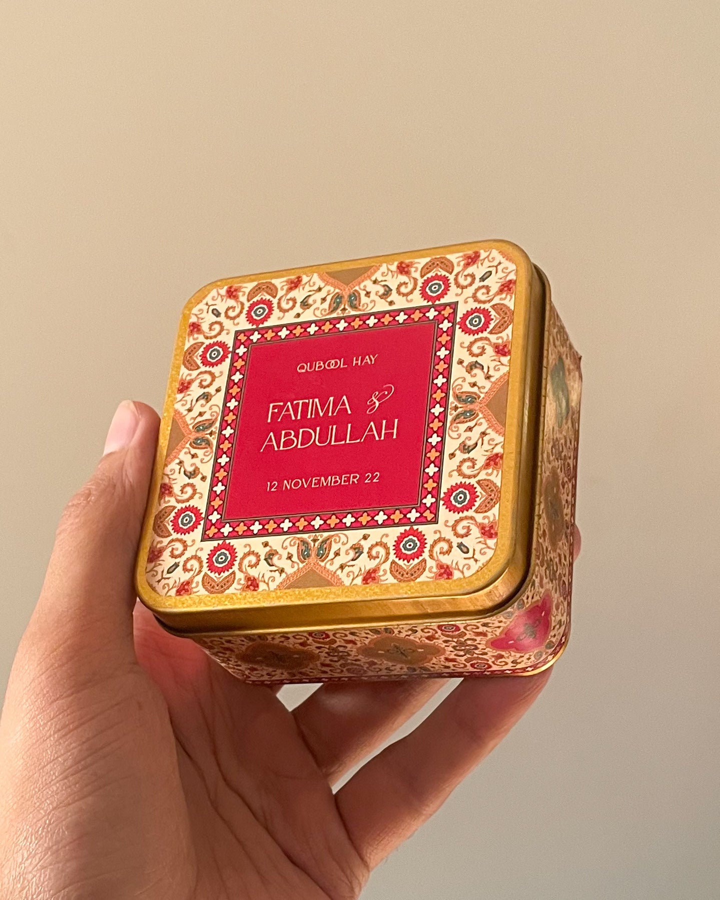 3.1 Inch Square Tin Bid Box DT009