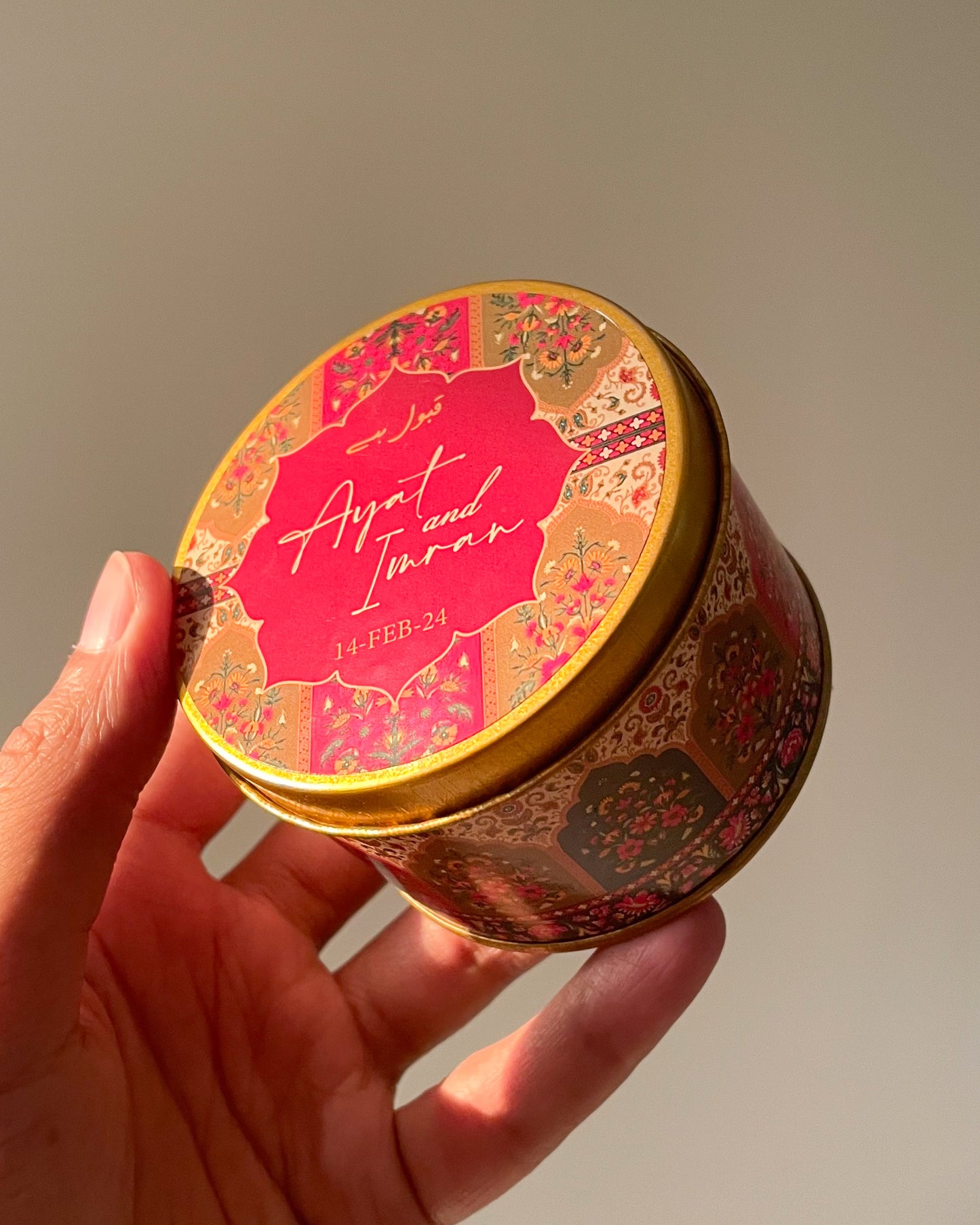 3 Inch Round Tin Bid Box D002