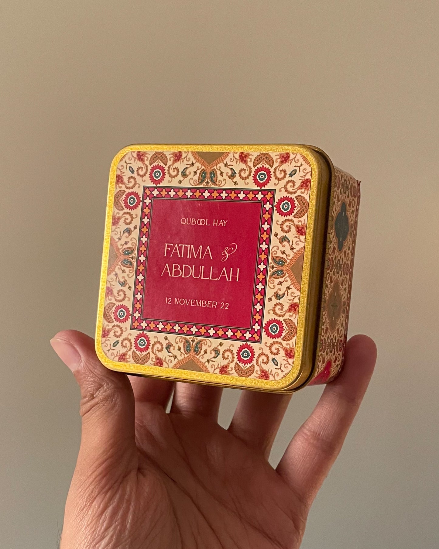 3.1 Inch Square Tin Bid Box DT009