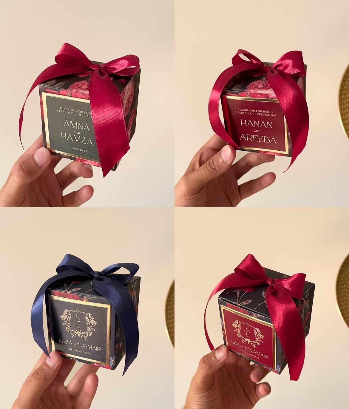 Floral Bow Bid Box D006