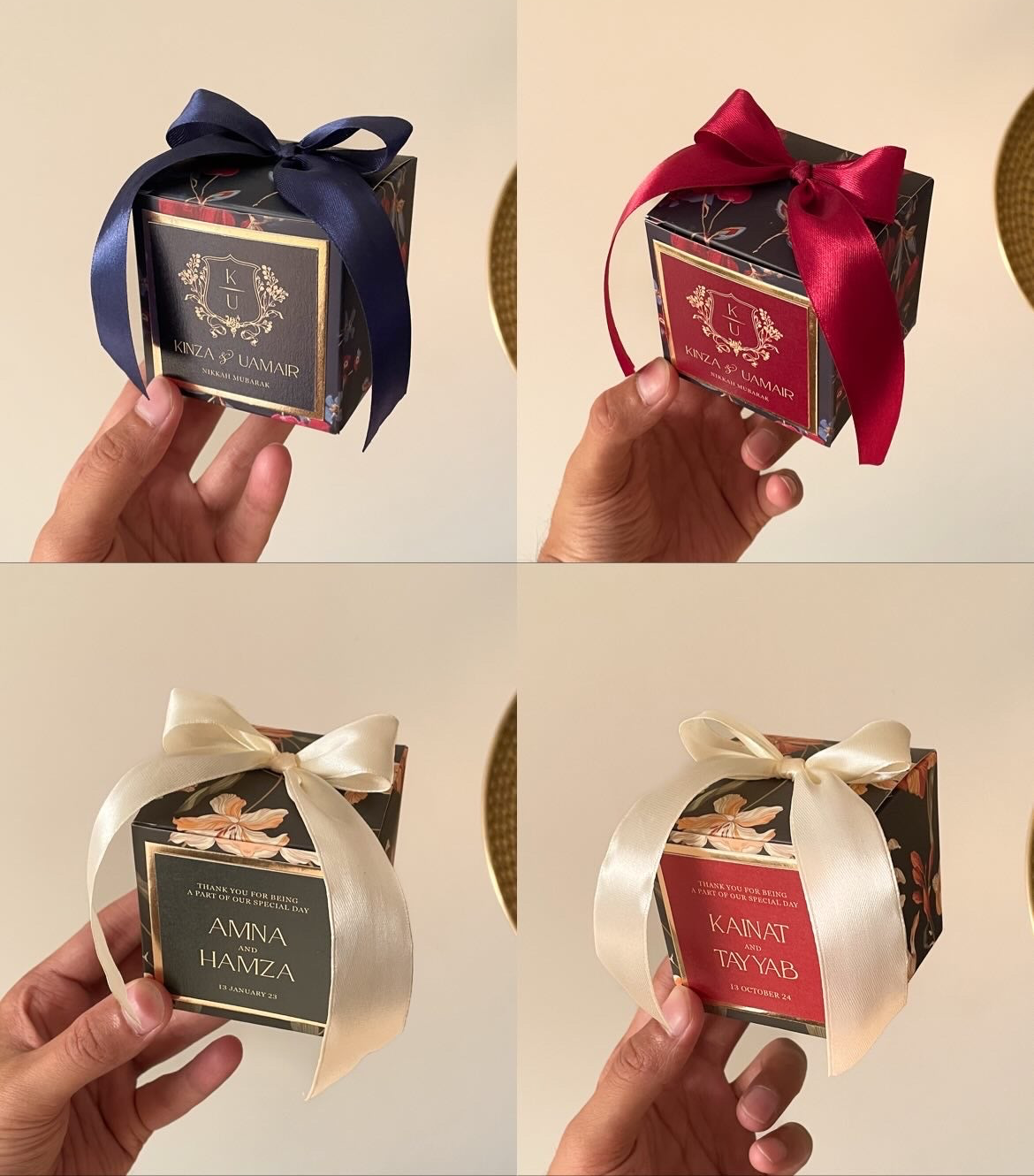 Floral Bow Bid Box D002