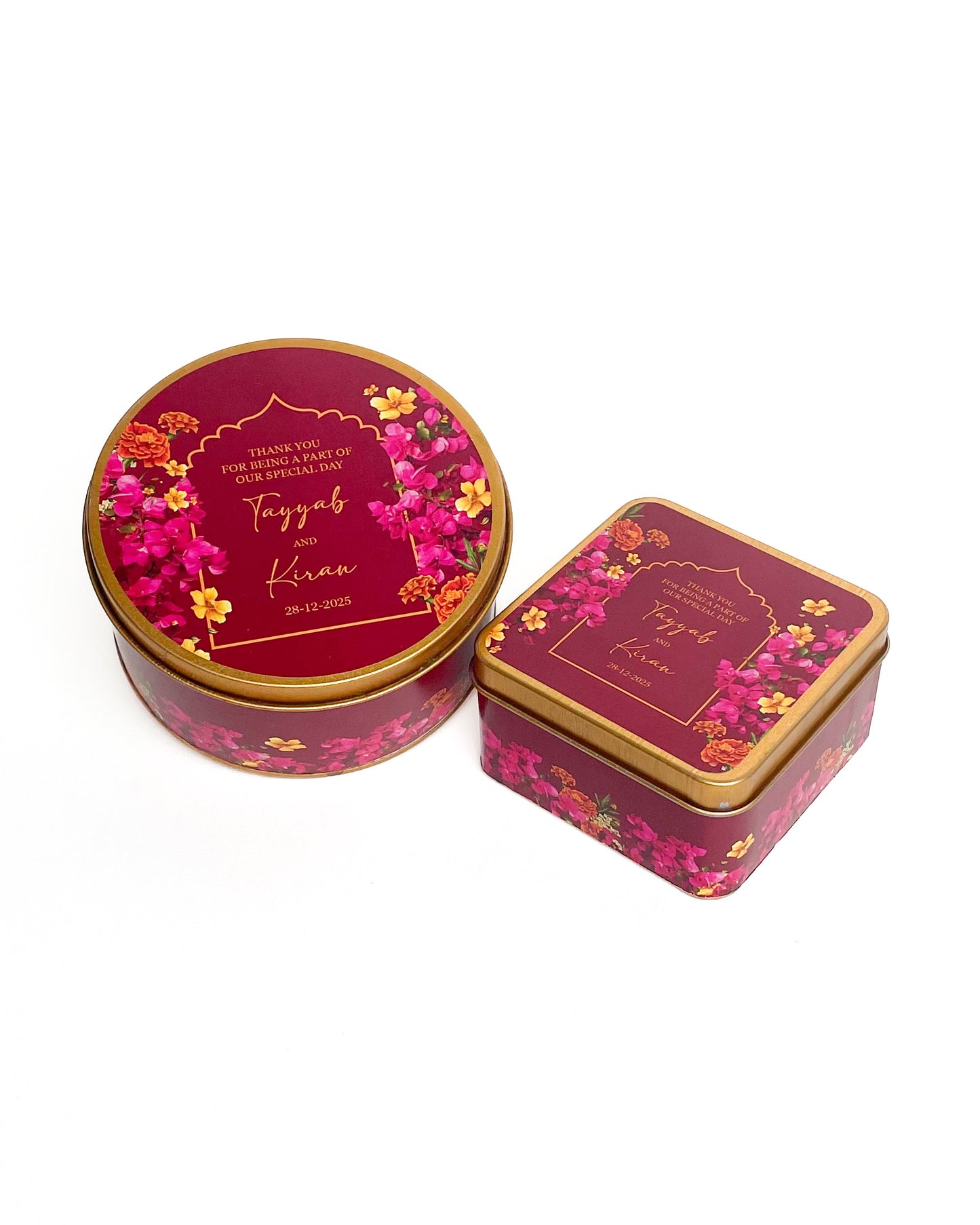 4 inch Round Tin Bid Box D007