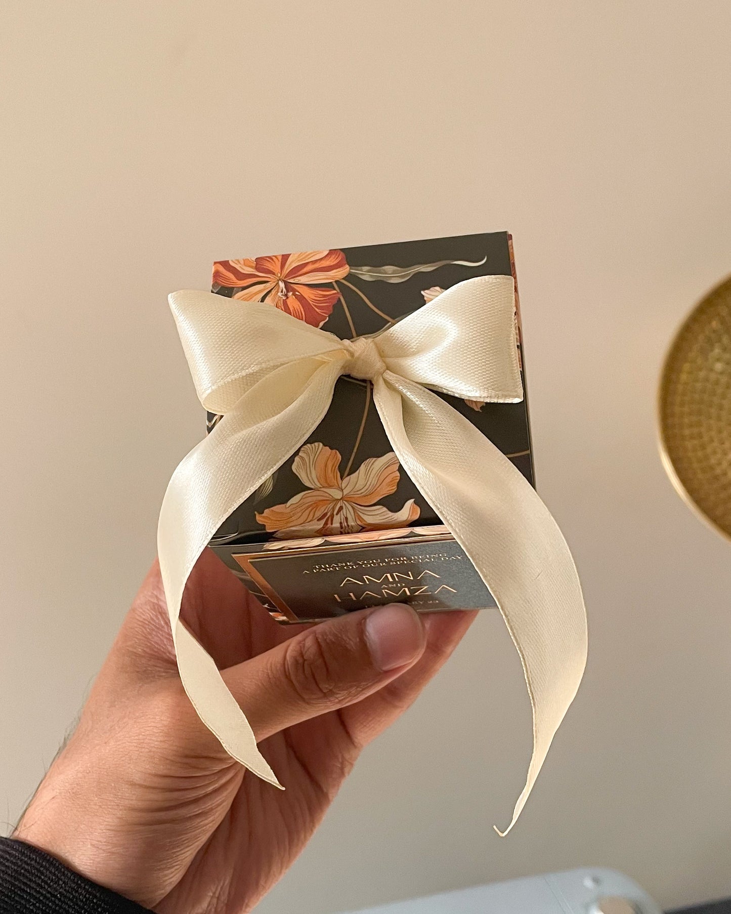 Floral Bow Bid Box D006